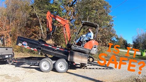 how to load a mini excavator on trailer|gooseneck trailers towing mini excavators.